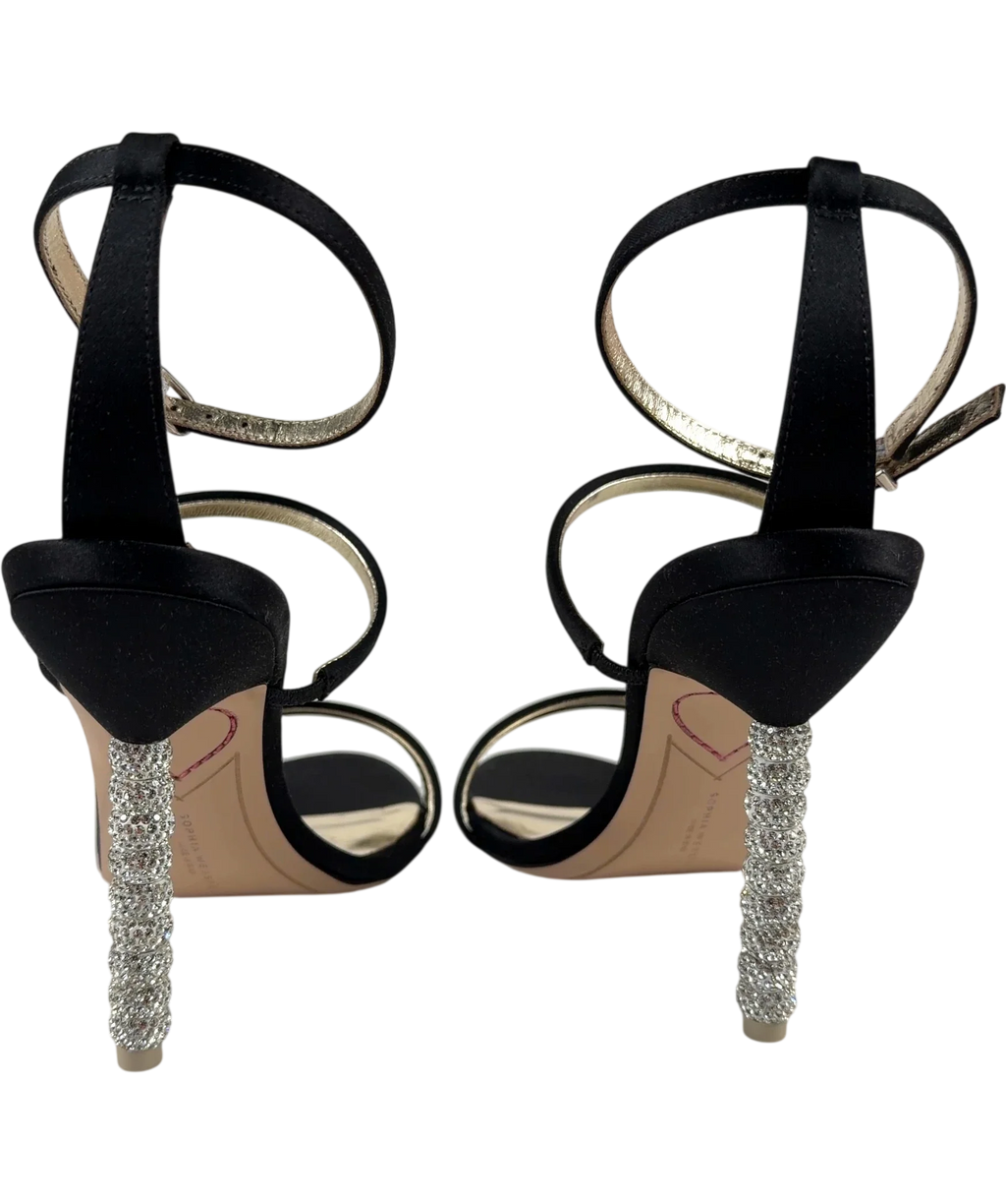 Sophia Webster Black Rosalind Crystal Sandal, size UK 4 EU 37 👠 — back