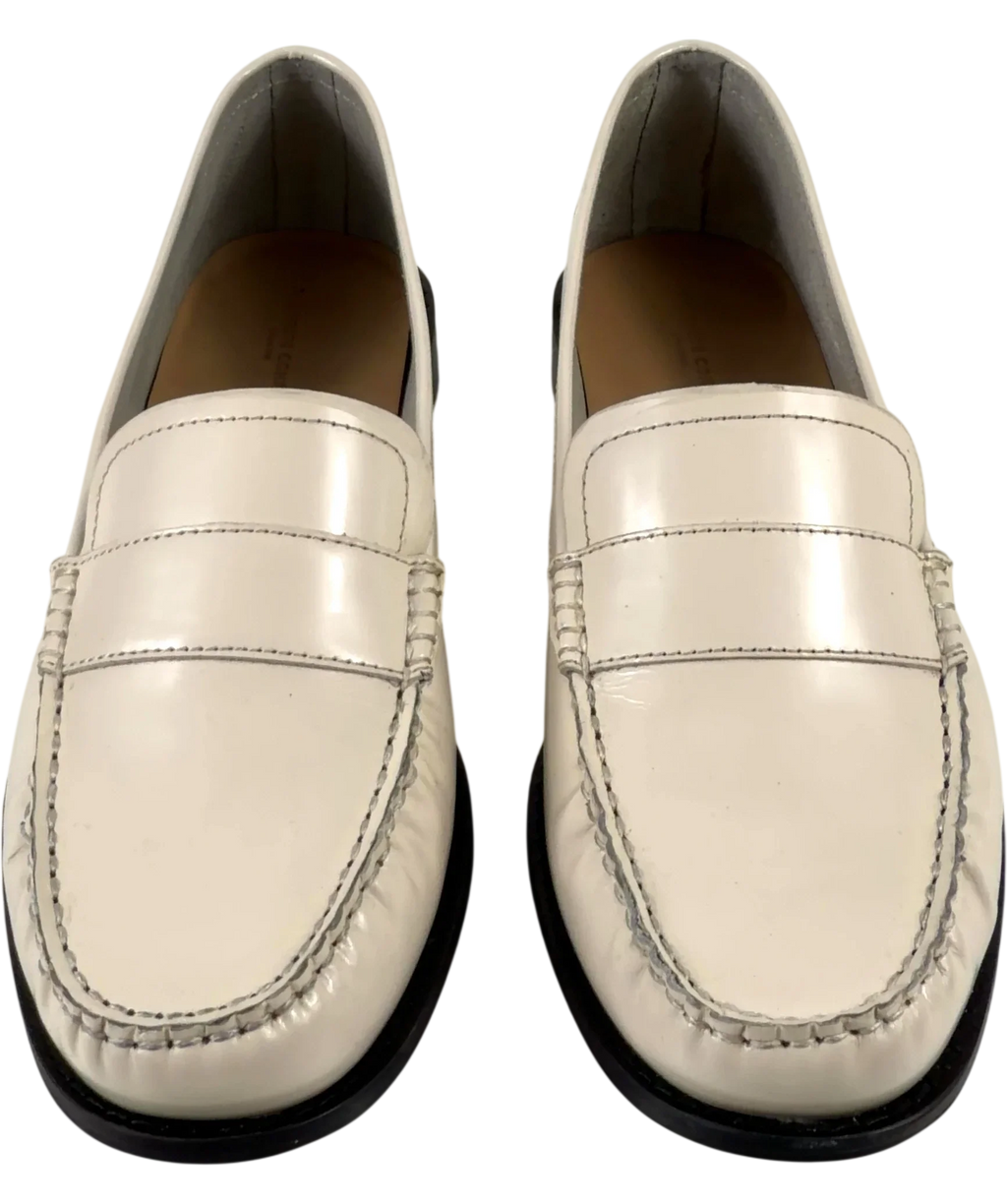 The White Company cream RUCHED LEATHER LOAFER, size UK 7.5 EU 41.5 👞 — detail