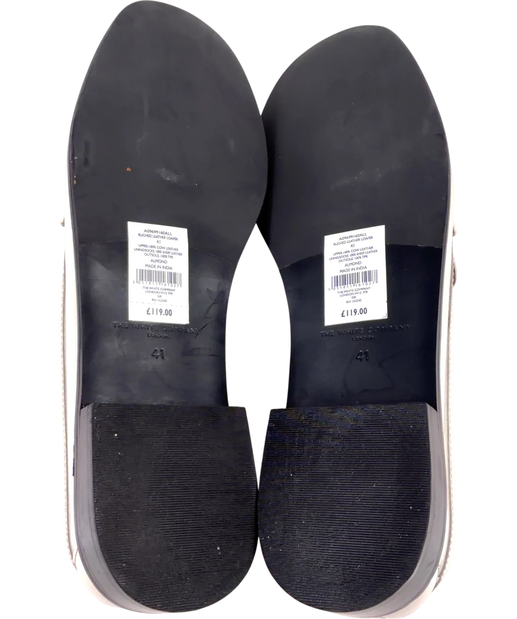 The White Company cream RUCHED LEATHER LOAFER, size UK 7.5 EU 41.5 👞 — view 8