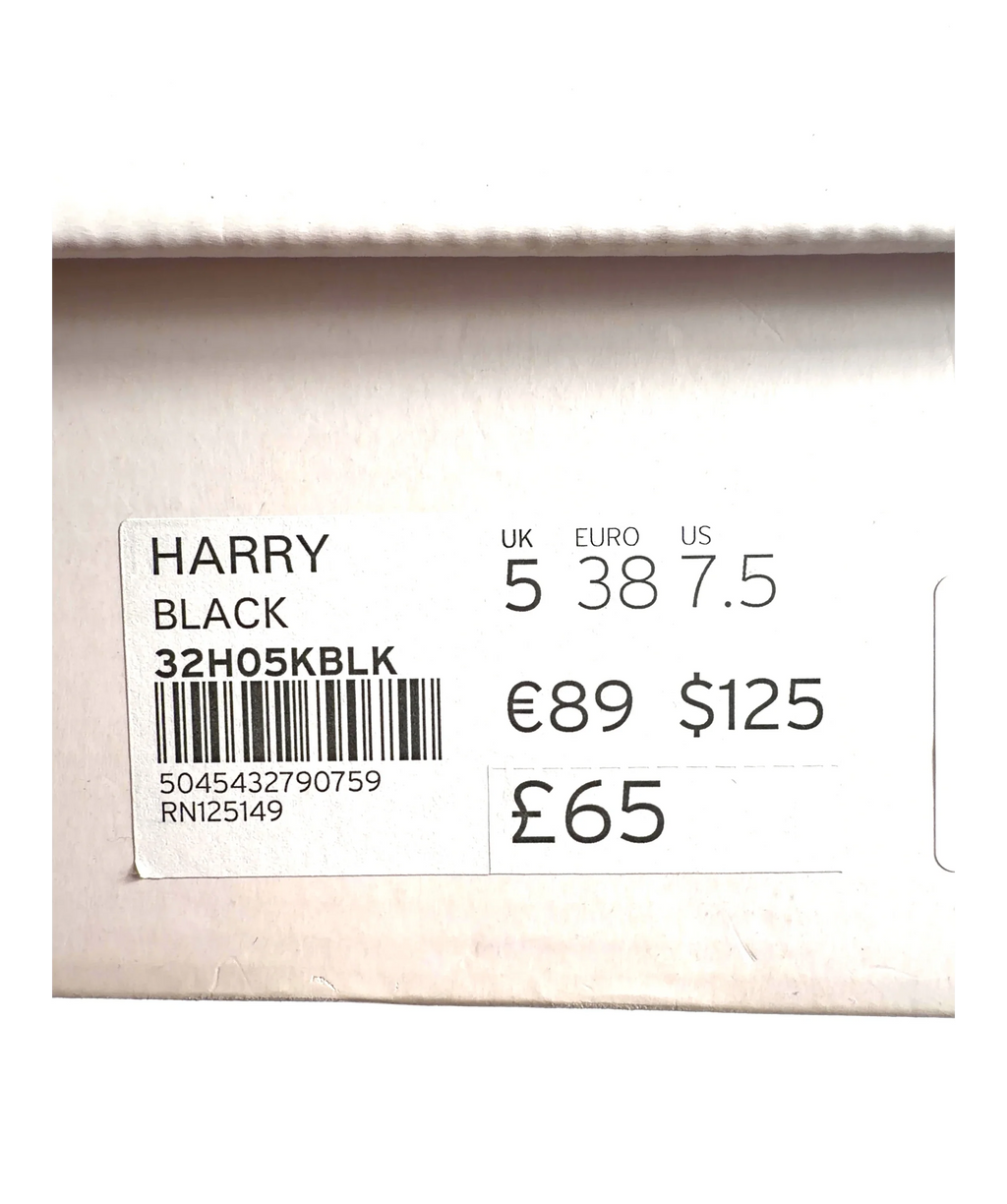 TOPSHOP Black HARRY, size UK 5 EU 38 👠 — fabric detail