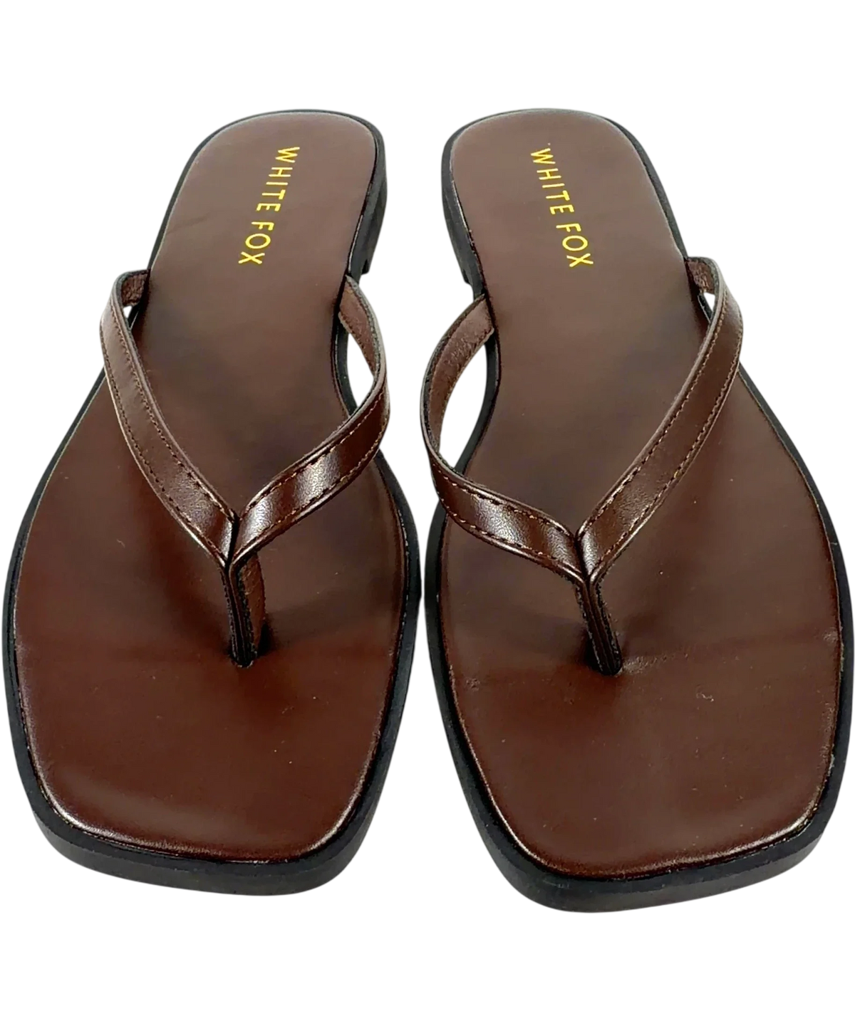 WHITE FOX Brown The Breccan Thong Sandals, size UK 9 EU 42 👠 — detail