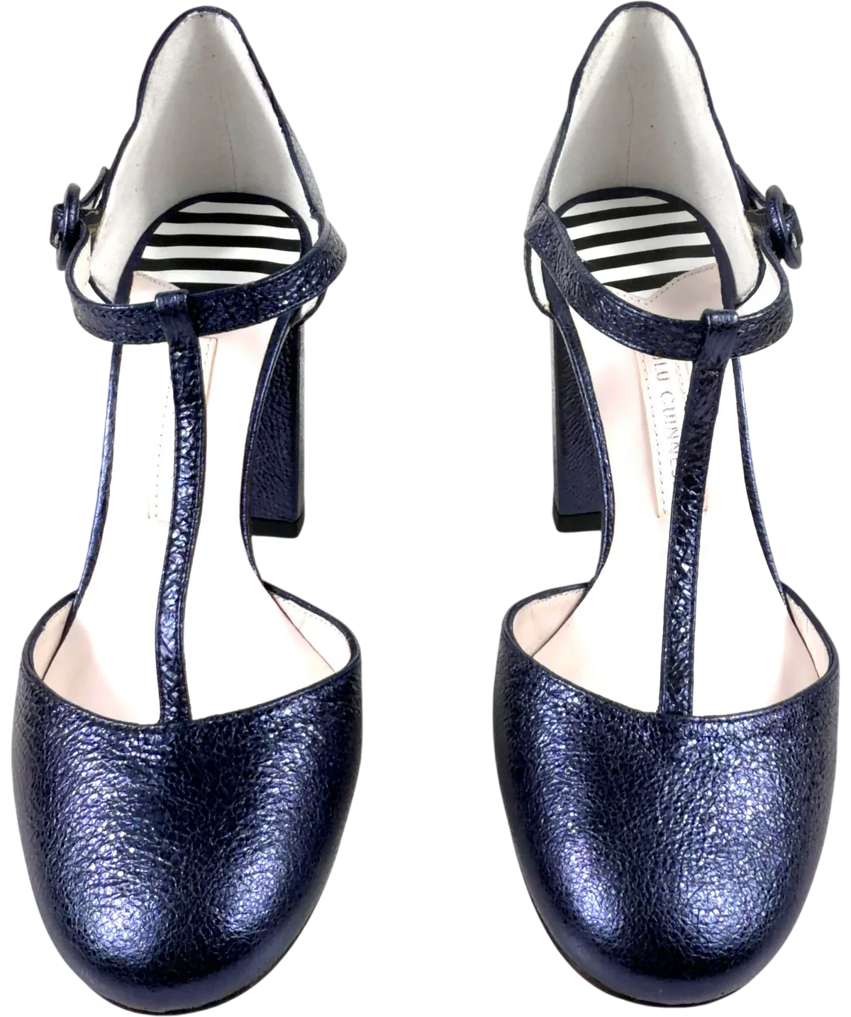 lulu guinness Blue Camille T-bar, size UK 5 EU 38 👠 — detail