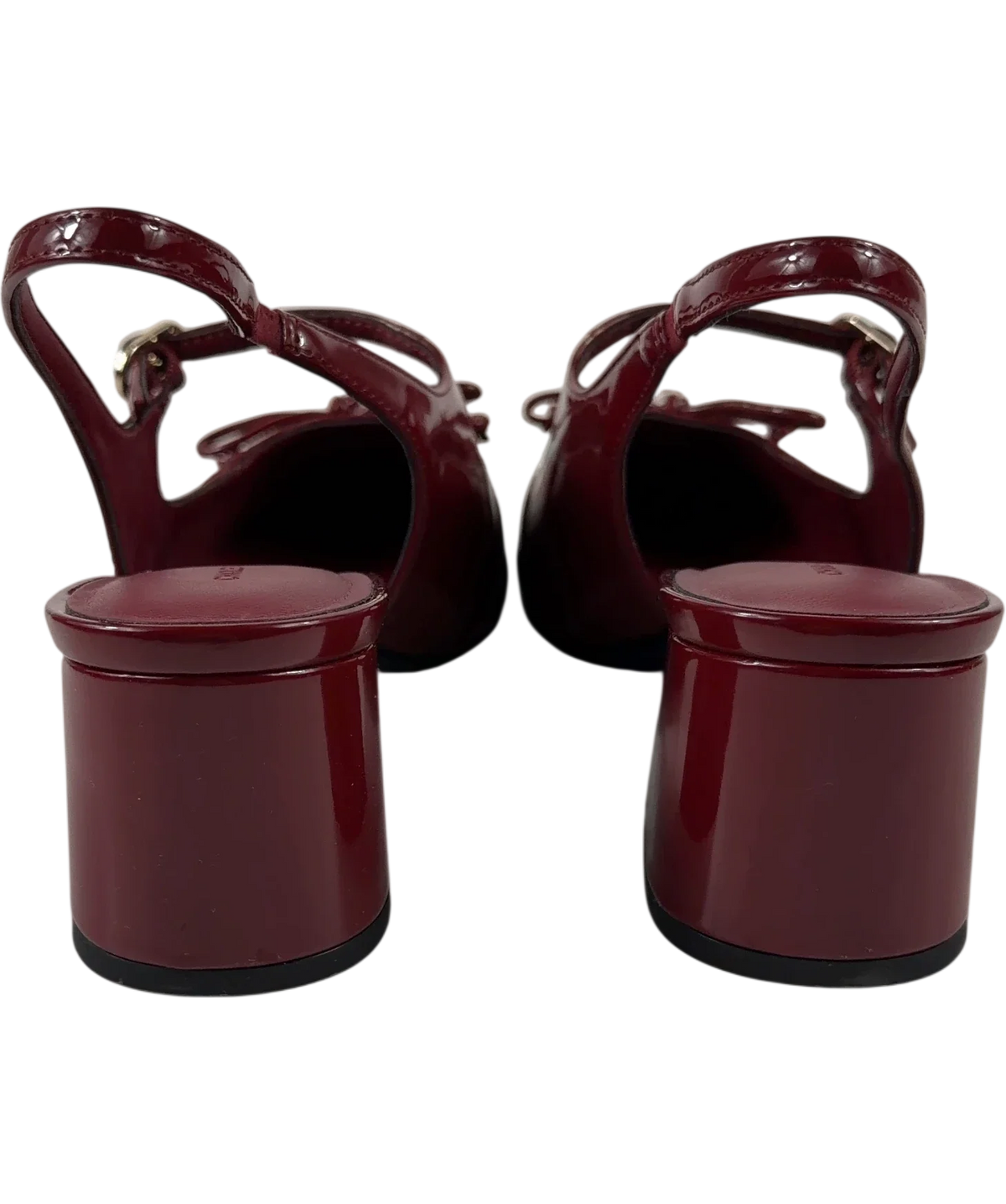 Charles & Keith burgundy Patent Bow Slingback Mary Jane Pumps, size UK 6 EU 39 👠 — back