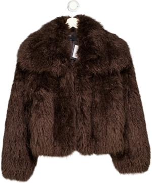 ASOS Shaggy Faux Fur Cropped Jacket UK 4