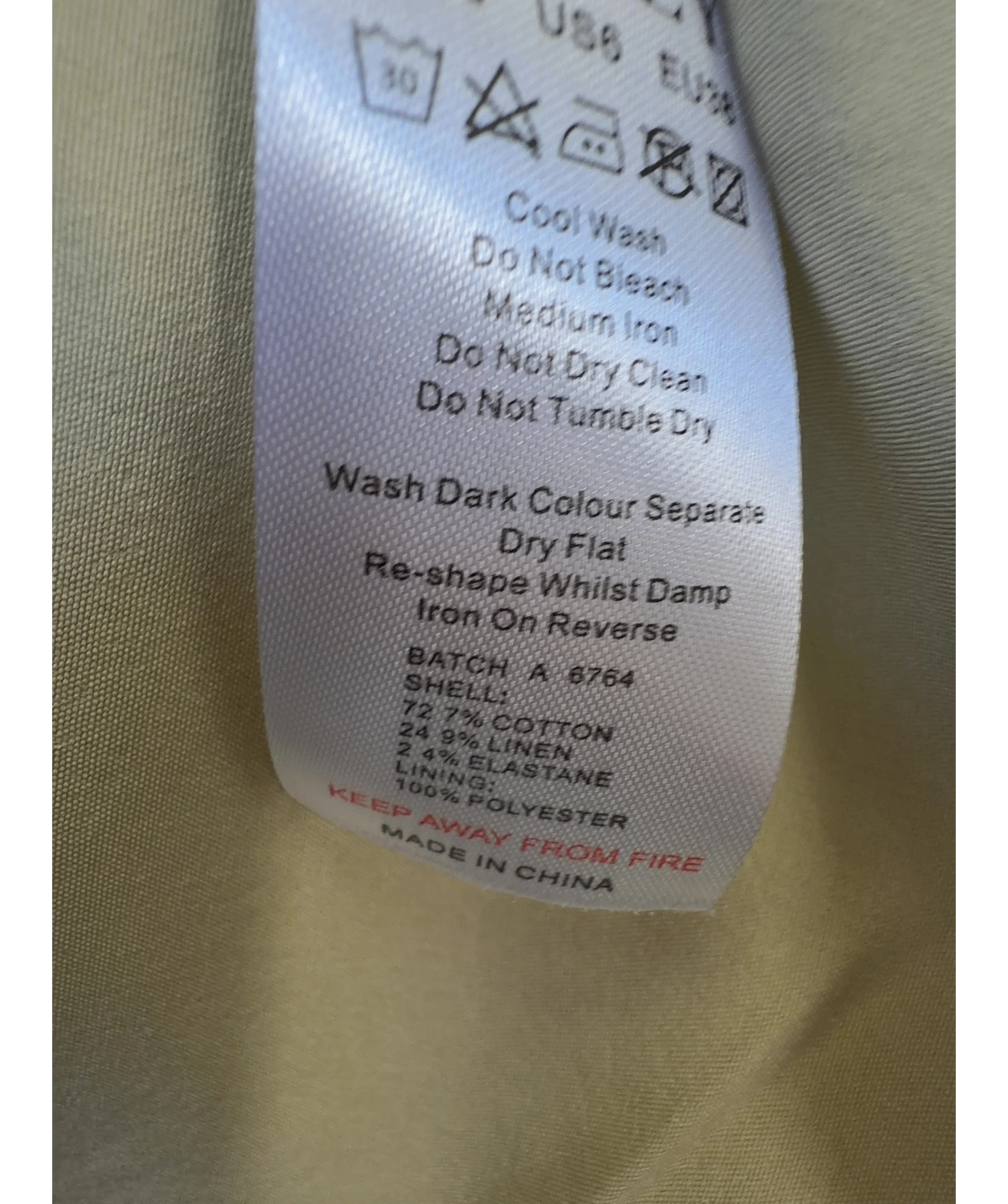 OH POLLY Green Colour, size UK 10 — label