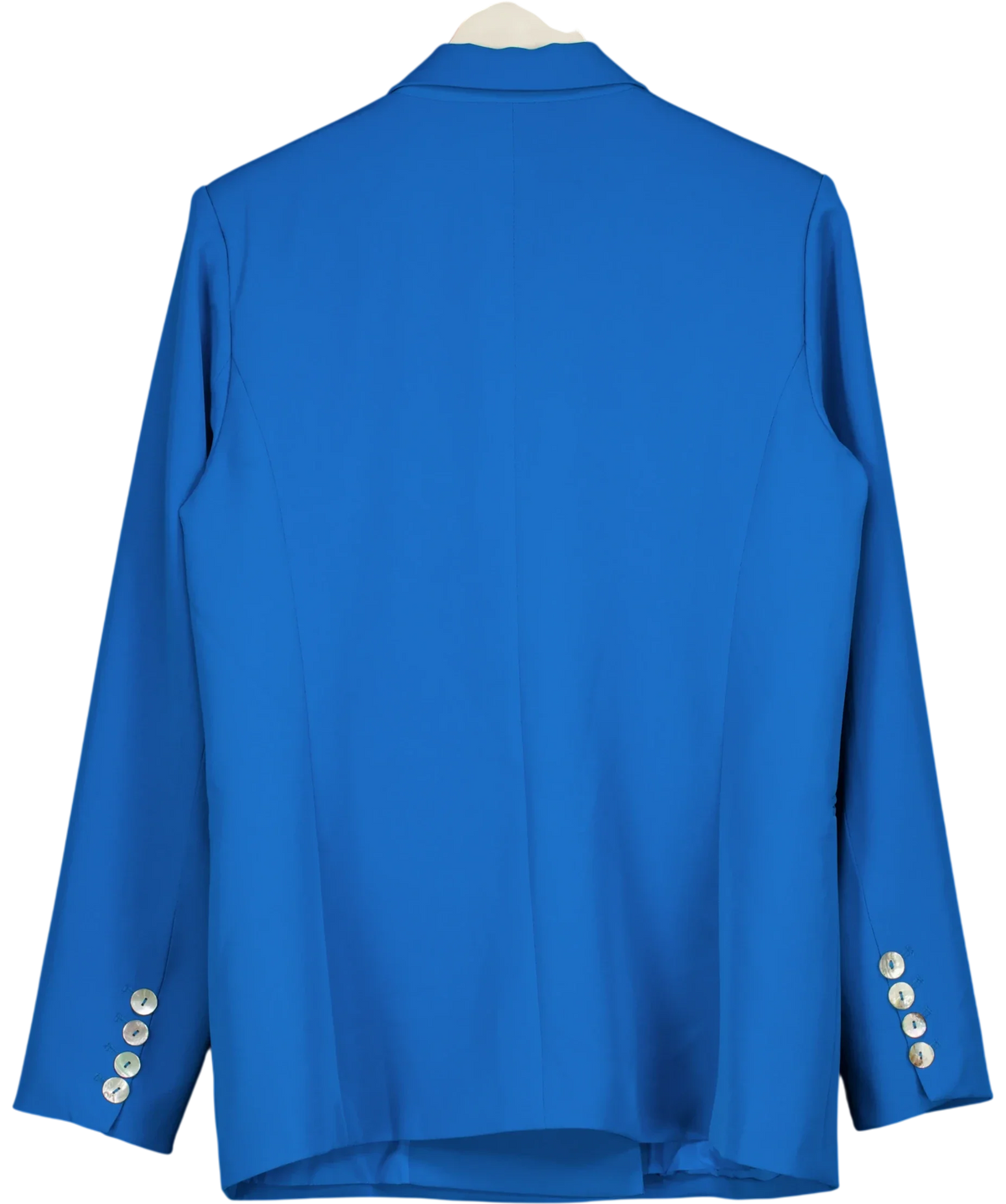 Wallis Blue Premium Petite Longline Military Stitch Detail Jacket, size UK 14 — back