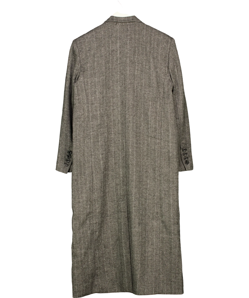 H&M Grey Grey Overcoat, size UK XS — back