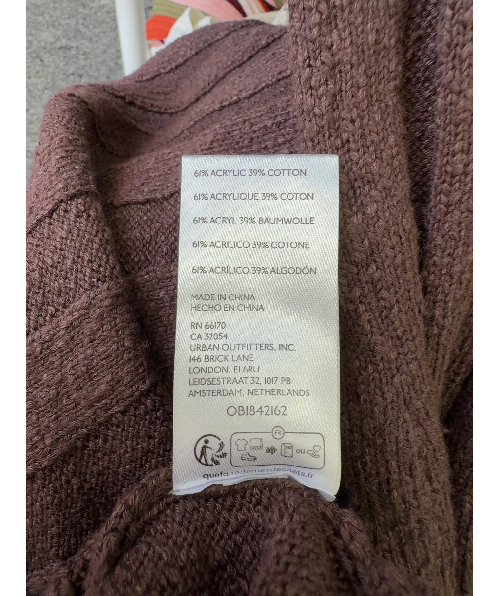 FREE PEOPLE BEACH Brown cowl neck dress, size UK M — label