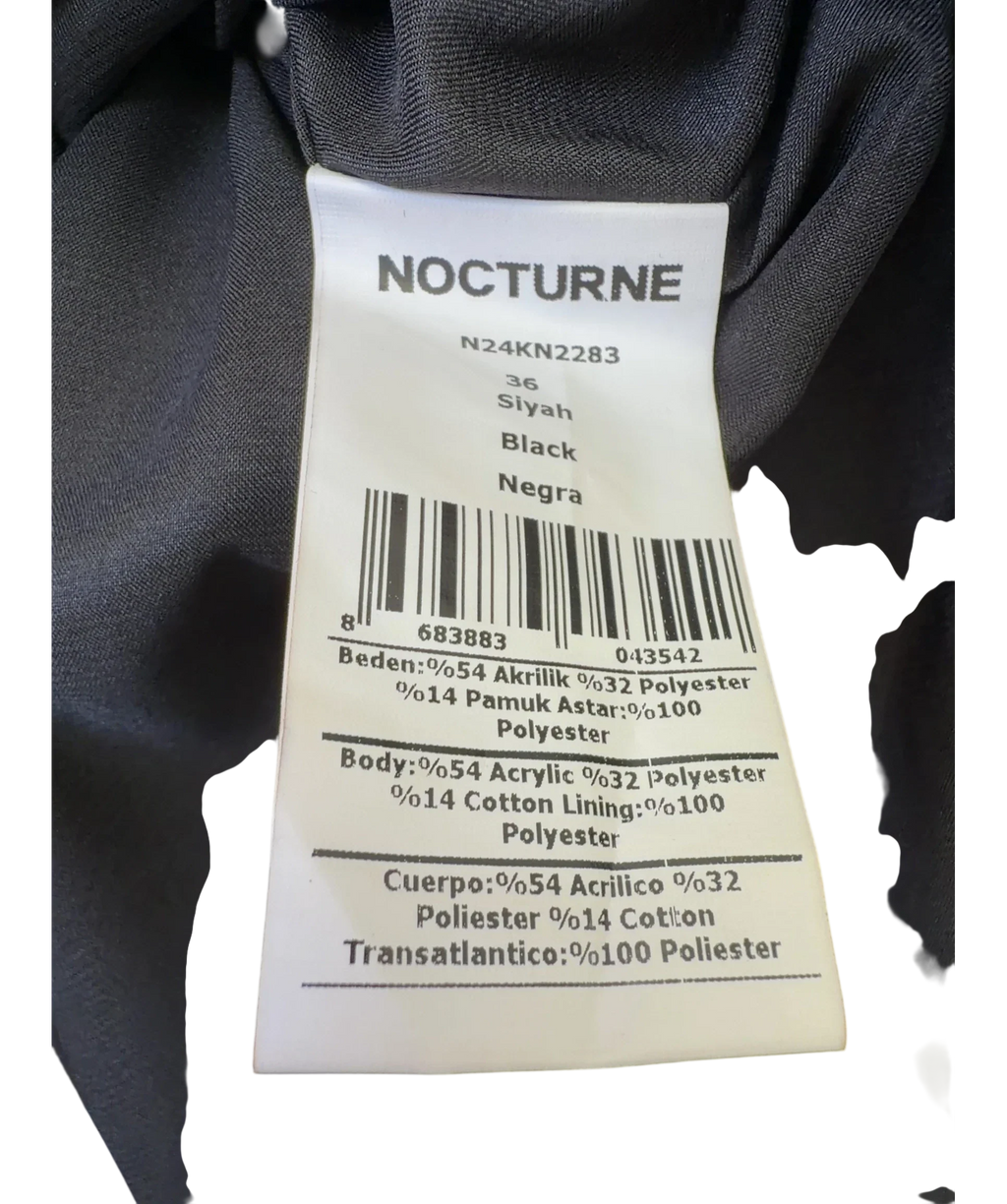 UNUM DIEM Black glittery jacquard mini dress, size UK S — fabric detail