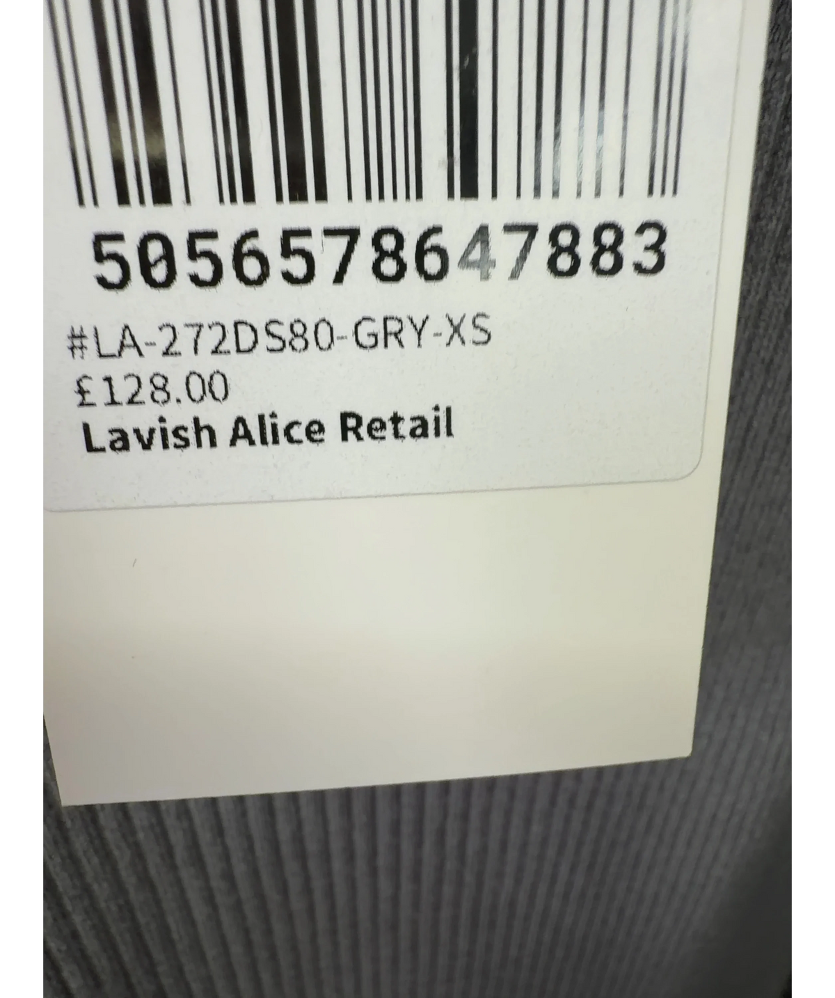Lavish Alice Grey Romi Knitted Ribbed Open Back Midi Dress, size UK XS — care label