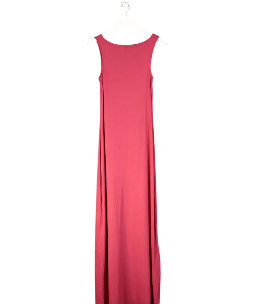 NA-KD Red Soft Line Boat Neck Sleeveless Maxi Dress, size UK S — front