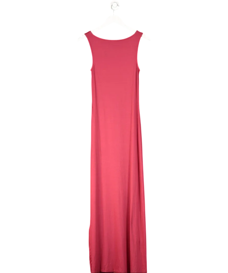 NA-KD Red Soft Line Boat Neck Sleeveless Maxi Dress, size UK S — back