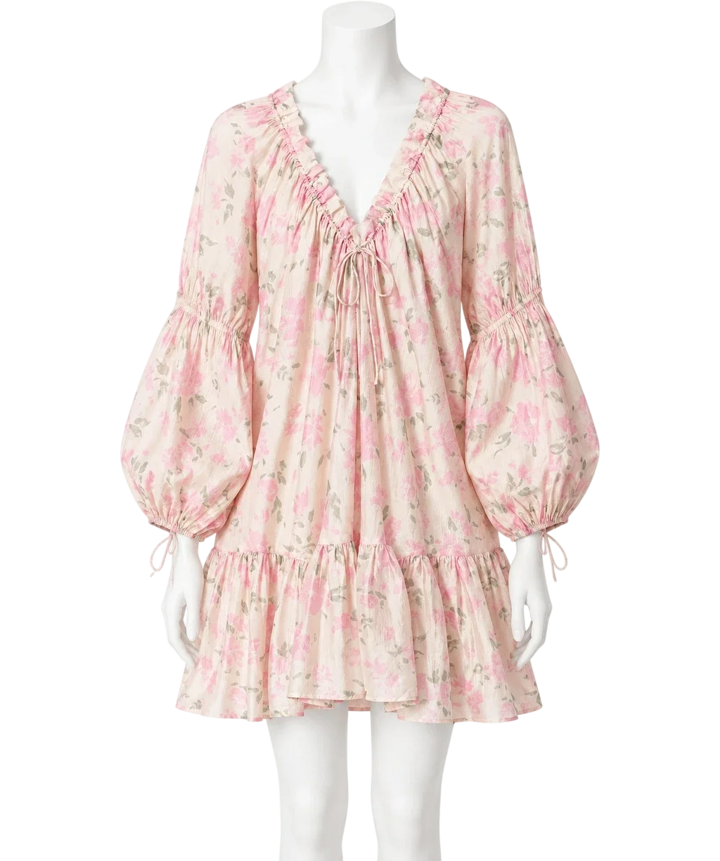 & OTHER STORIES Pink Flounced Mini Dress, size UK S — front