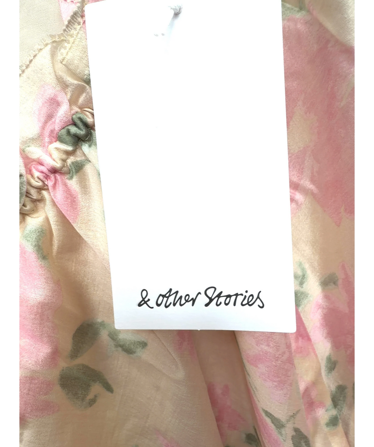 & OTHER STORIES Pink Flounced Mini Dress, size UK S — detail