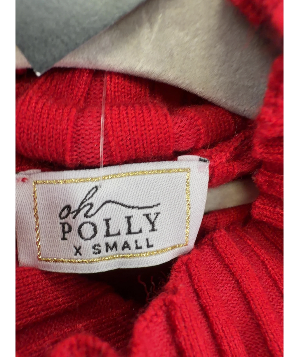 OH POLLY Red Colour, size UK XS — fabric detail