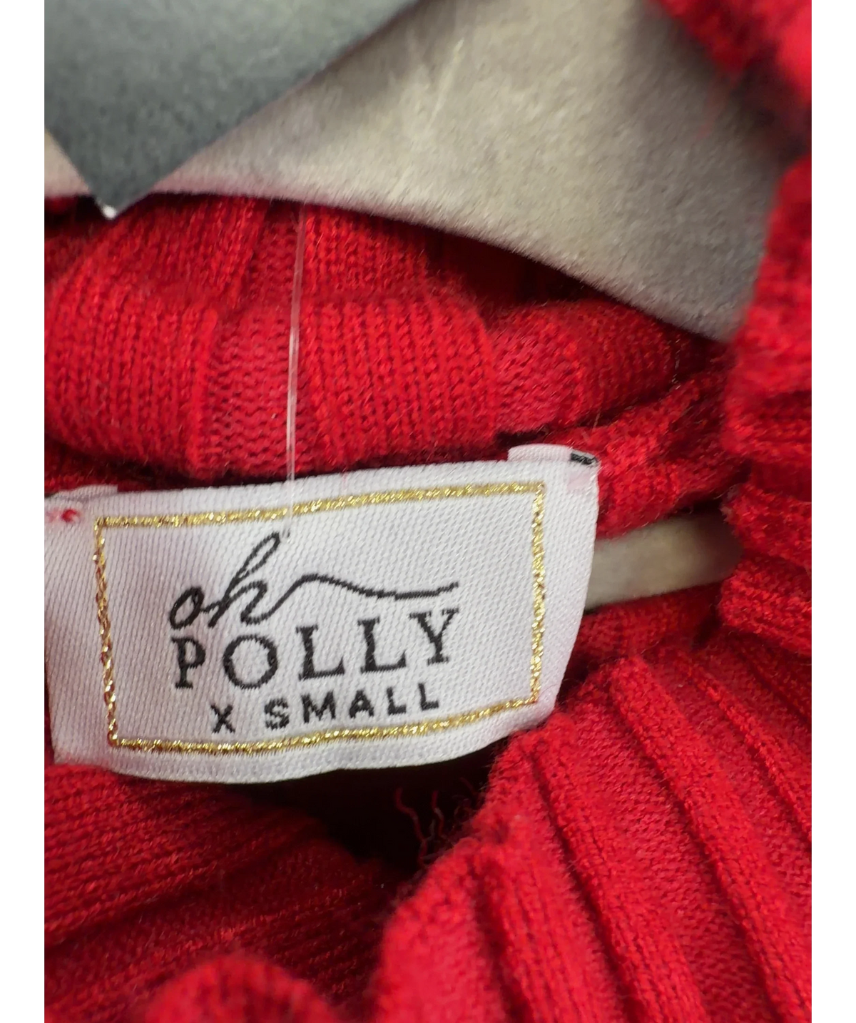OH POLLY Red Colour, size UK XS — fabric detail