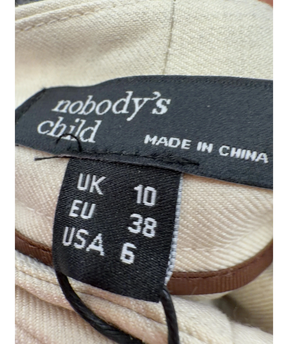 Nobody's Child Cream Colour, size UK 8 — fabric detail