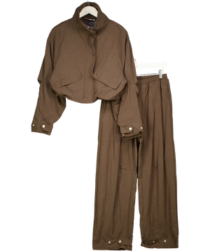 The Couture Club Brown Cargo Jacket And Trouser Set UK 8