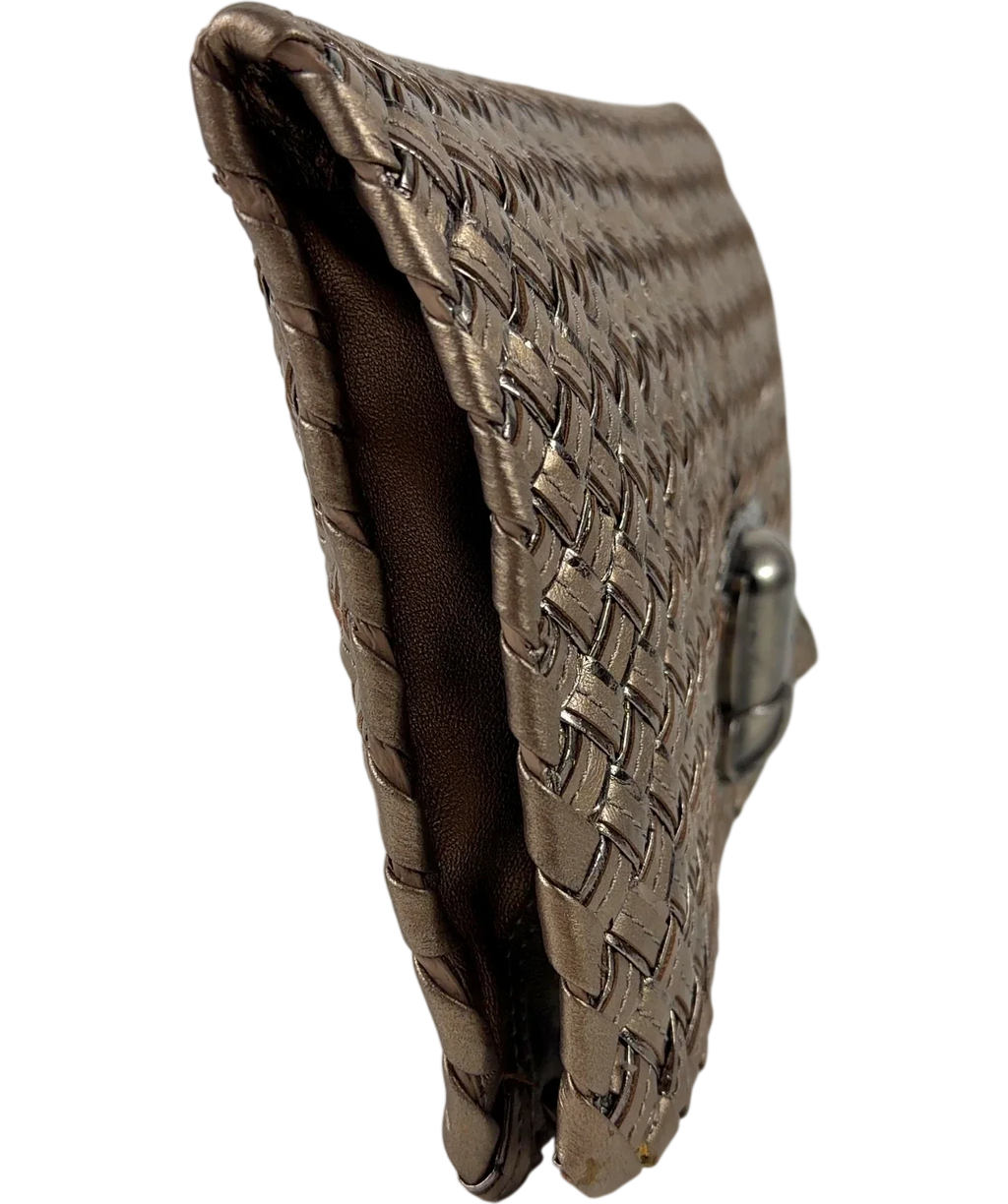 BOTTEGA VENETA bronze Woven Scarab Beetle Clutch — view 8