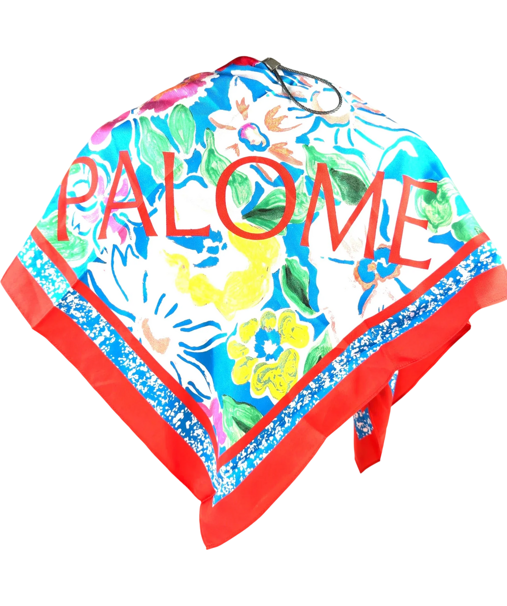 PALOME Multicoloured Le Carré Silk Scarf — back