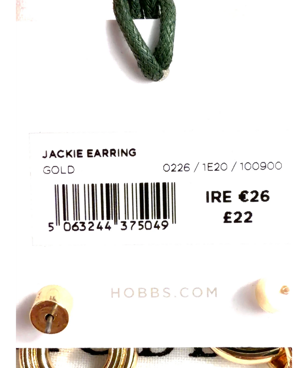 Hobbs gold Jackie Earring — label