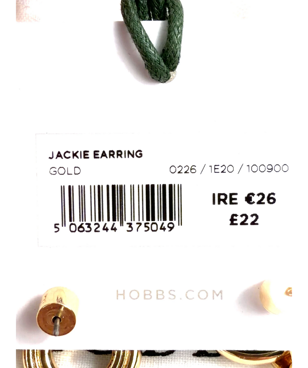 Hobbs gold Jackie Earring — care label