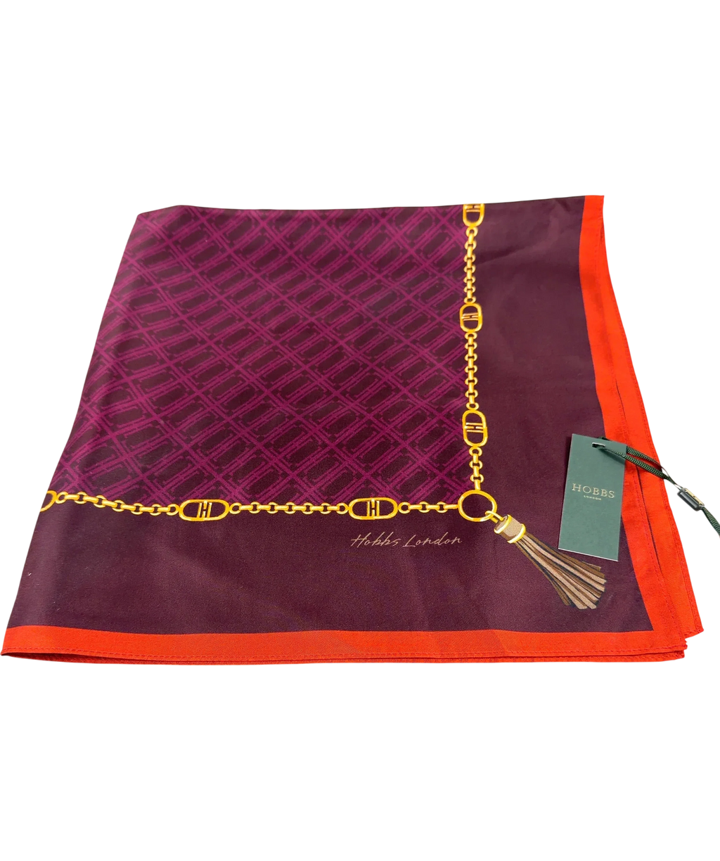 Hobbs Purple AMY SILK SCARF — front