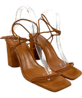 Schutz tan Pompeii Mid Heels, size UK 9.5 EU 42.5 👠 — front