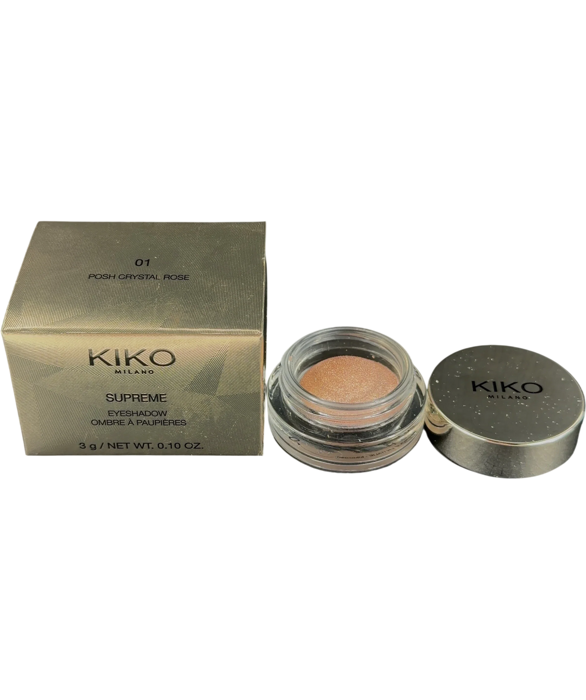 KIKO 01 POSH CRYSTAL ROSE SUPREME EYESHADOW, size 3g — front