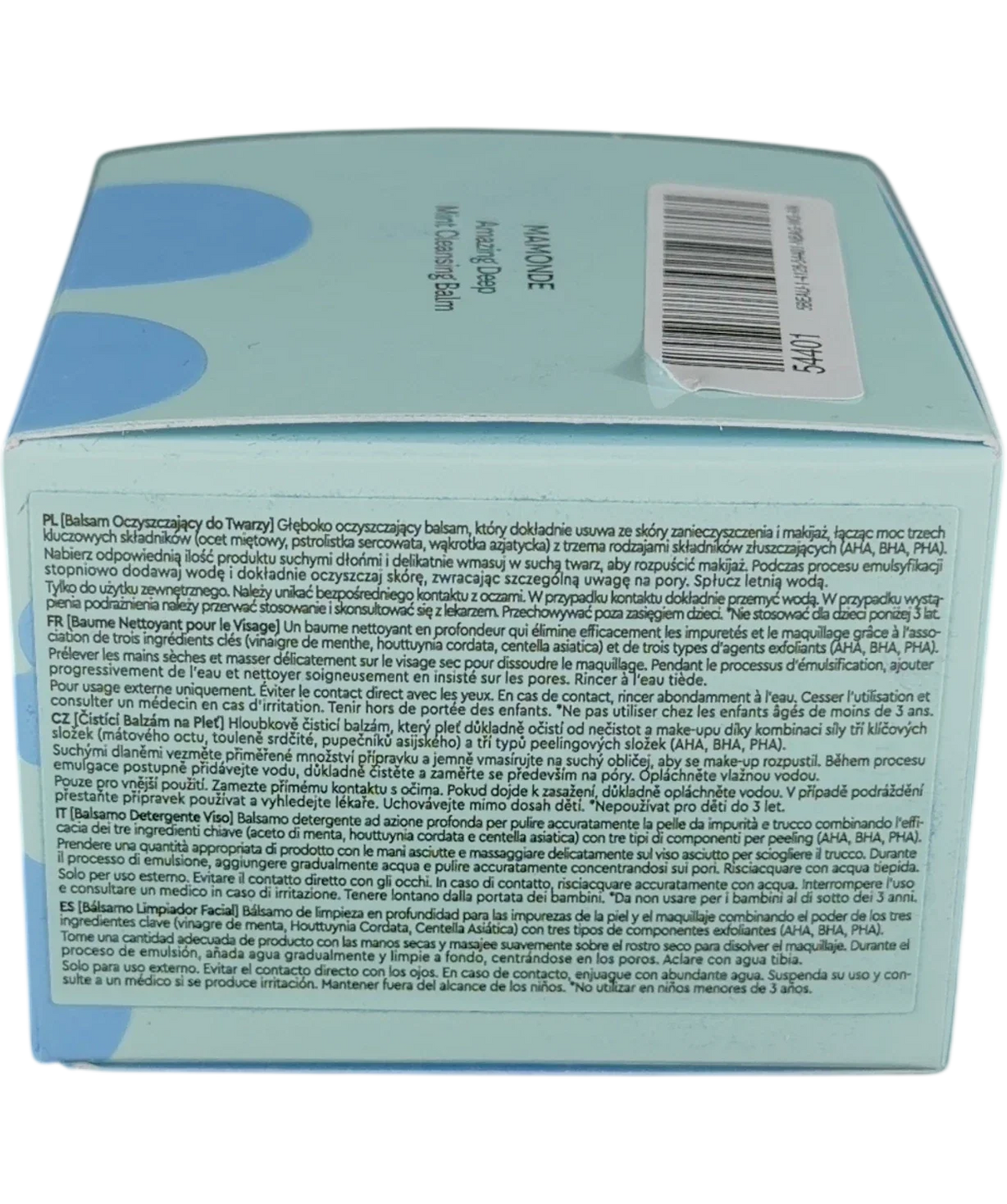 MAMONDE AMAZING DEEP MINT CLEANSING BALM, size 90ml — back
