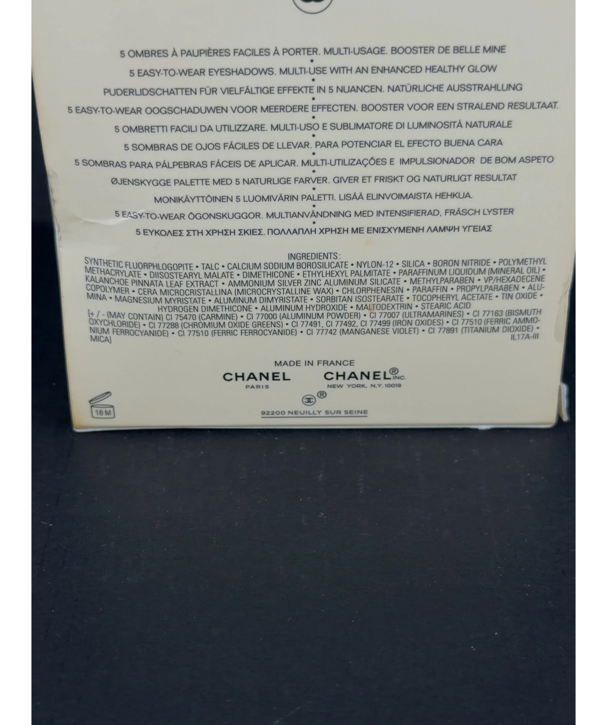 Chanel DEEP Les Beiges Healthy Glow Natural Eyeshadow Palette, size 4.5g — fabric detail