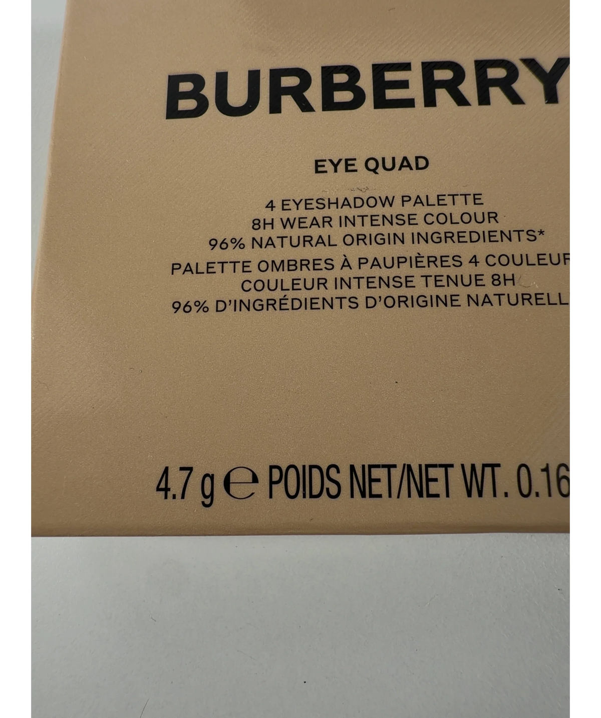 Burberry 01 ICONIC HONEY Eye Quad, size 4.7g — care label