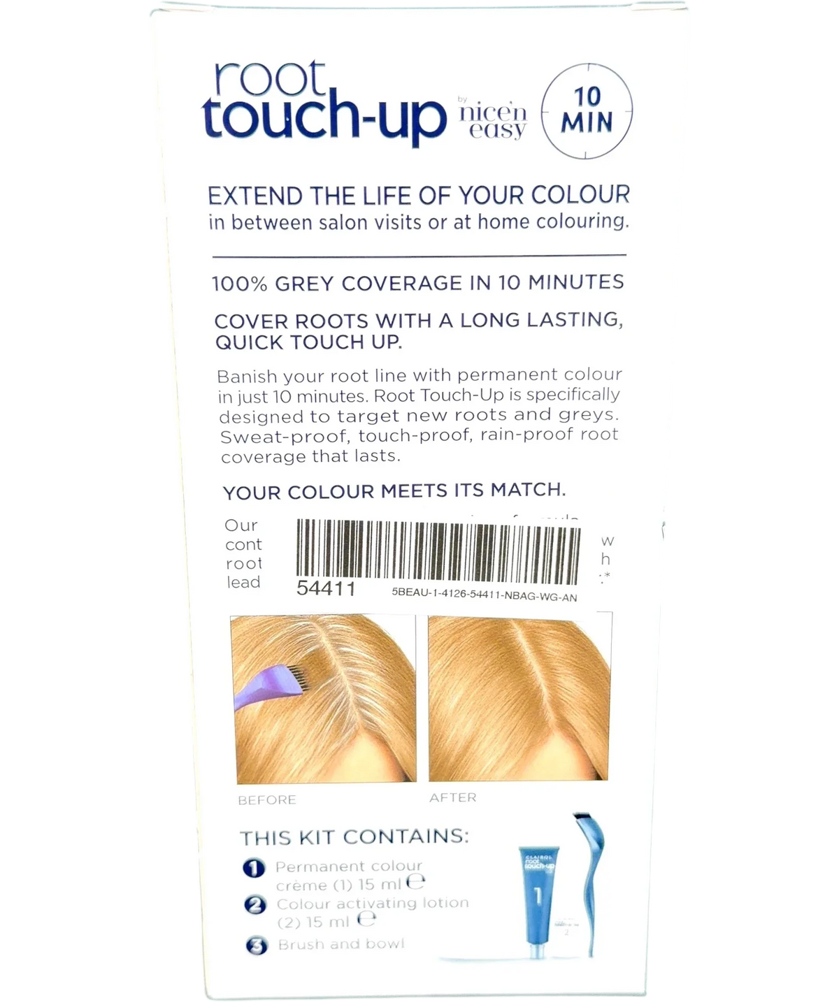 Clairol 8 Nice'n Easy Root Touch-Up Permanent Hair Dye, size 15ml — back