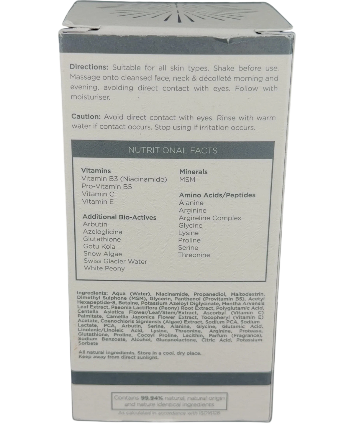 Oskia H2 Glow Clarity Enhancing Nutri-Serum, size 30ml — back
