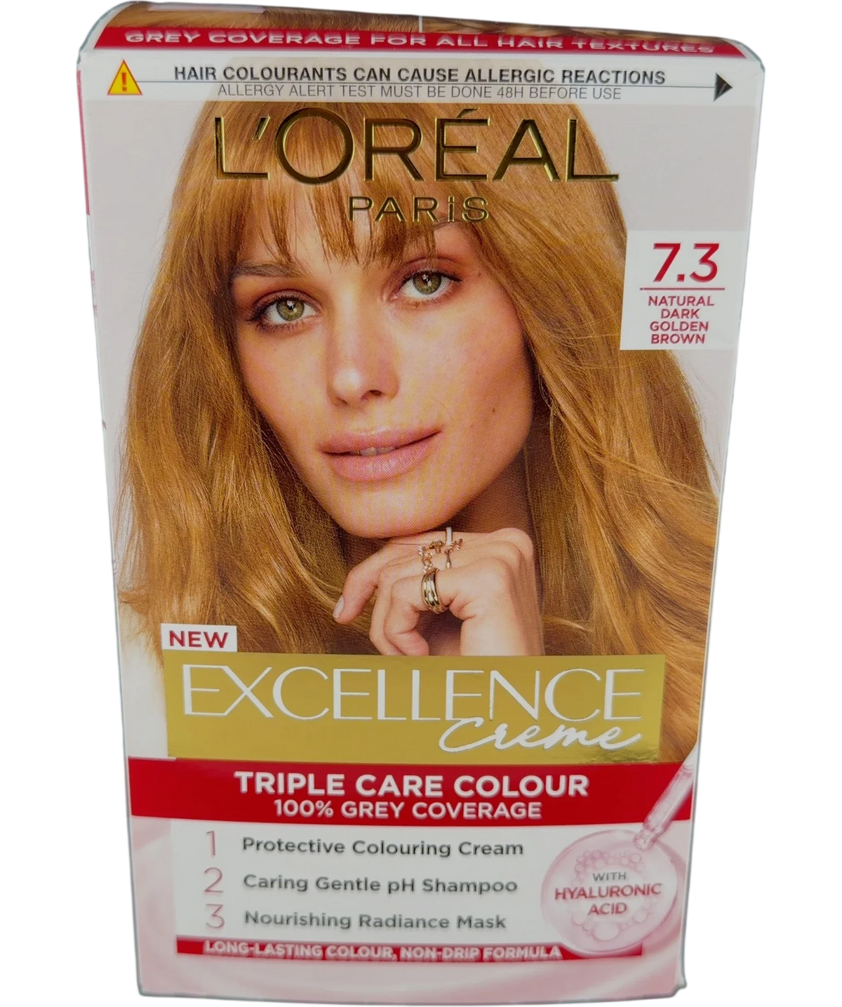L'Oréal Paris 7.3 Natural Dark Golden Brown EXCELLENCE Creme, size 48ml — front