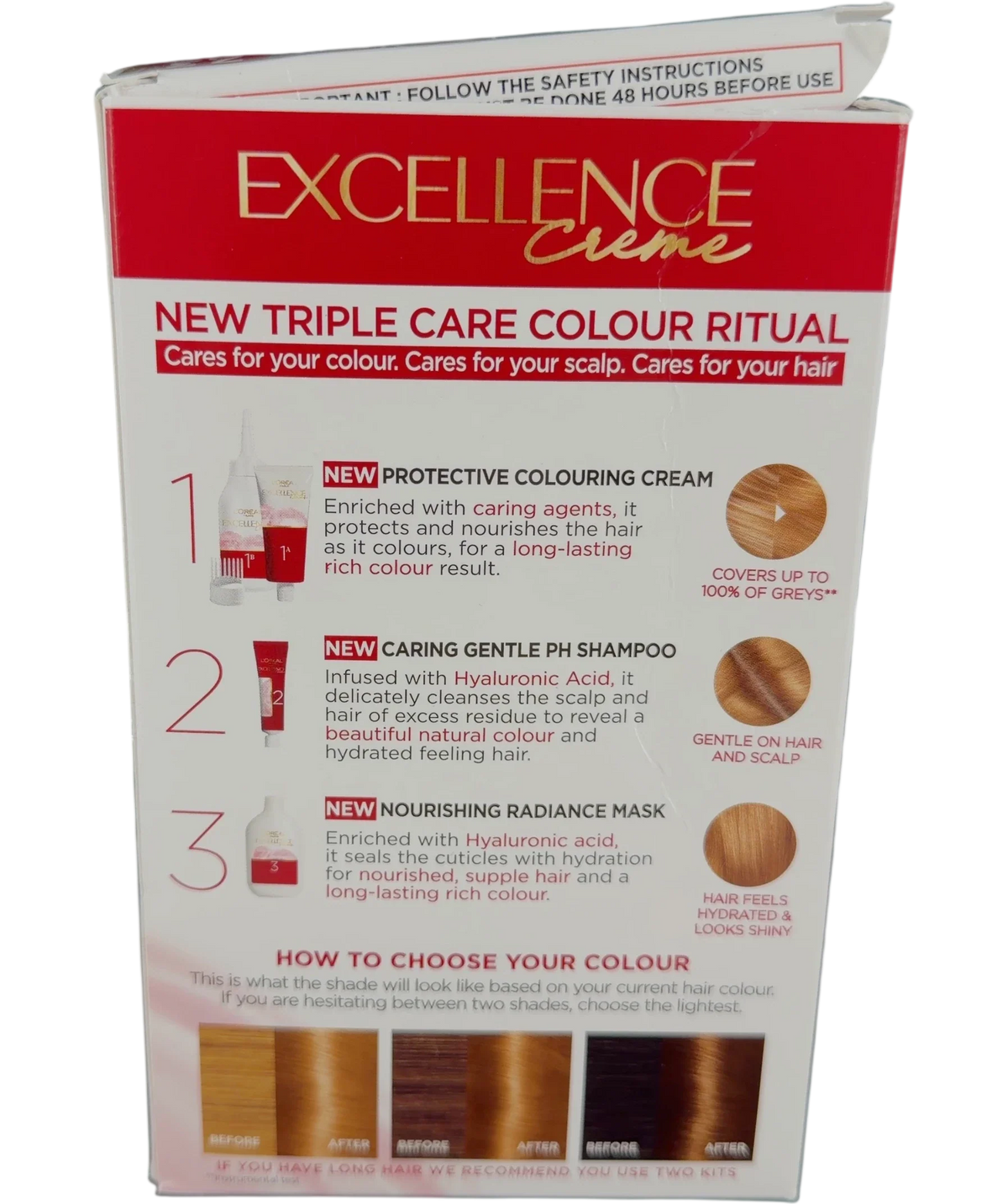 L'Oréal Paris 7.3 Natural Dark Golden Brown EXCELLENCE Creme, size 48ml — back