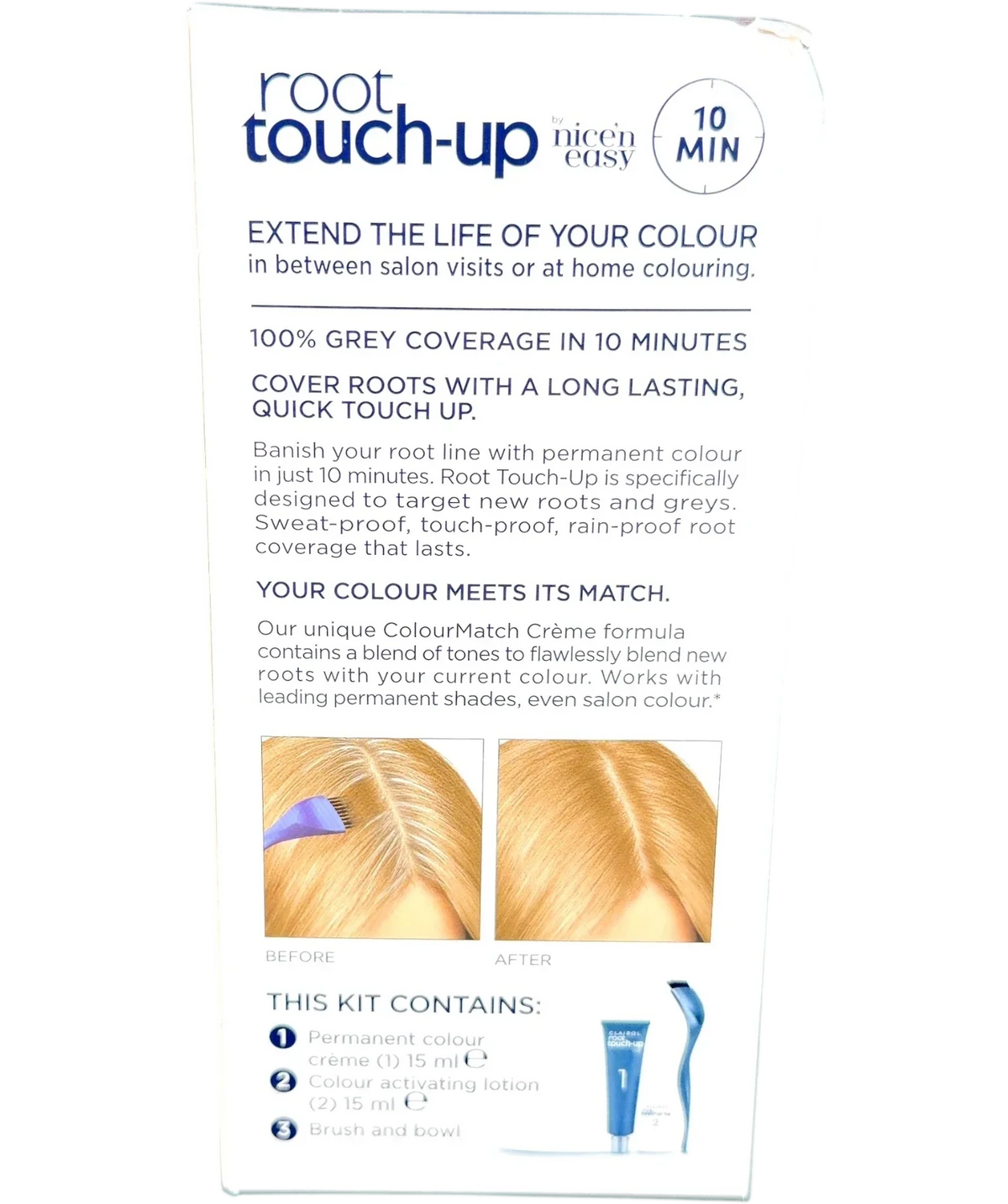 Clairol 8 Nice 'n Easy Root Touch-Up Permanent Hair Dye, size 15ml — back