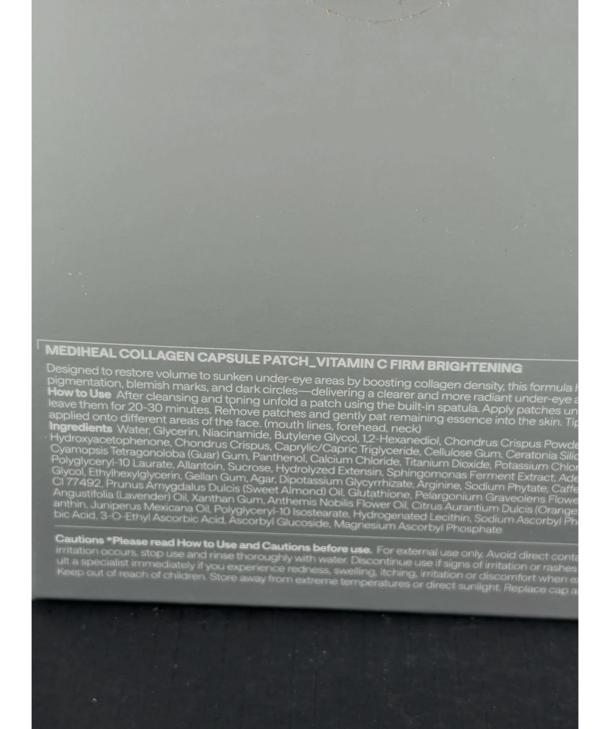 Mediheal COLLAGEN CAPSULE PATCH_VITAMIN C FIRM BRIGHTENING, size X 60 — fabric detail