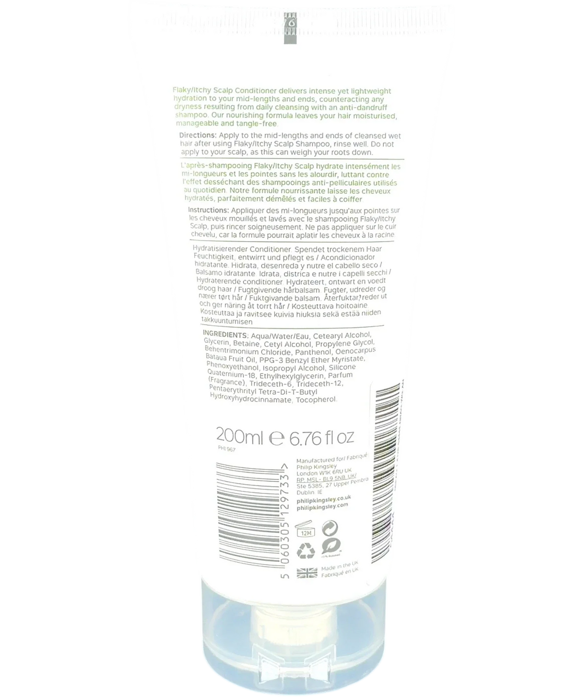 Philip Kingsley Flaky/Itchy Scalp Hydrating Conditioner, size 200ml — back