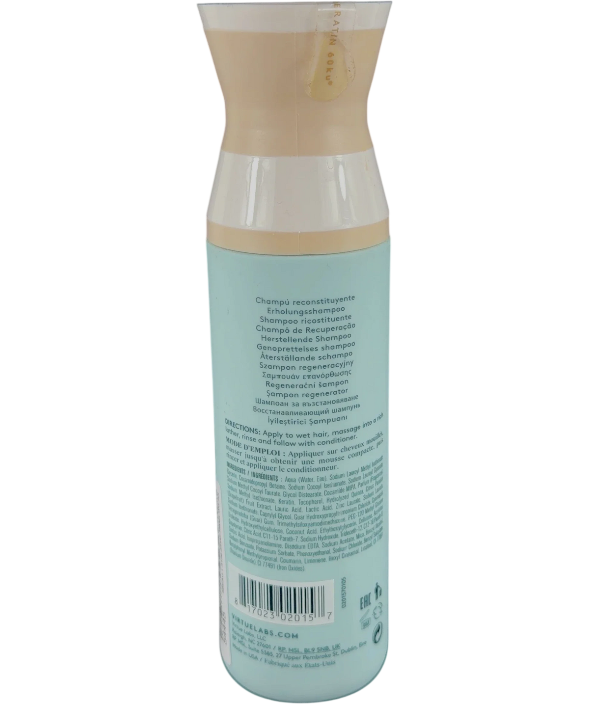 Virtue Recovery Shampoo, size 240ml — back