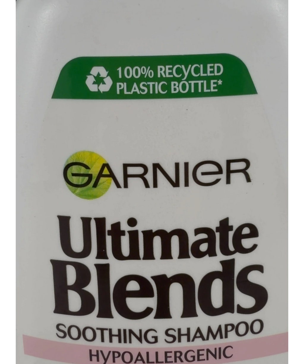 Garnier Ultimate Blends Delicate Oat Soothing Shampoo, size 360ml — label