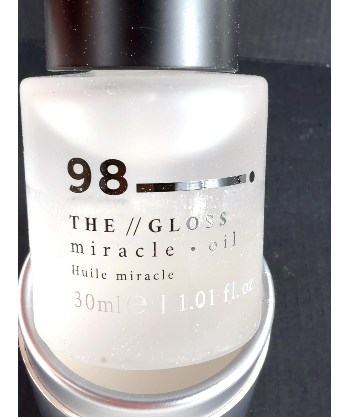 98 Beauty THE // GLOSS miracle oil, size 30ml — label