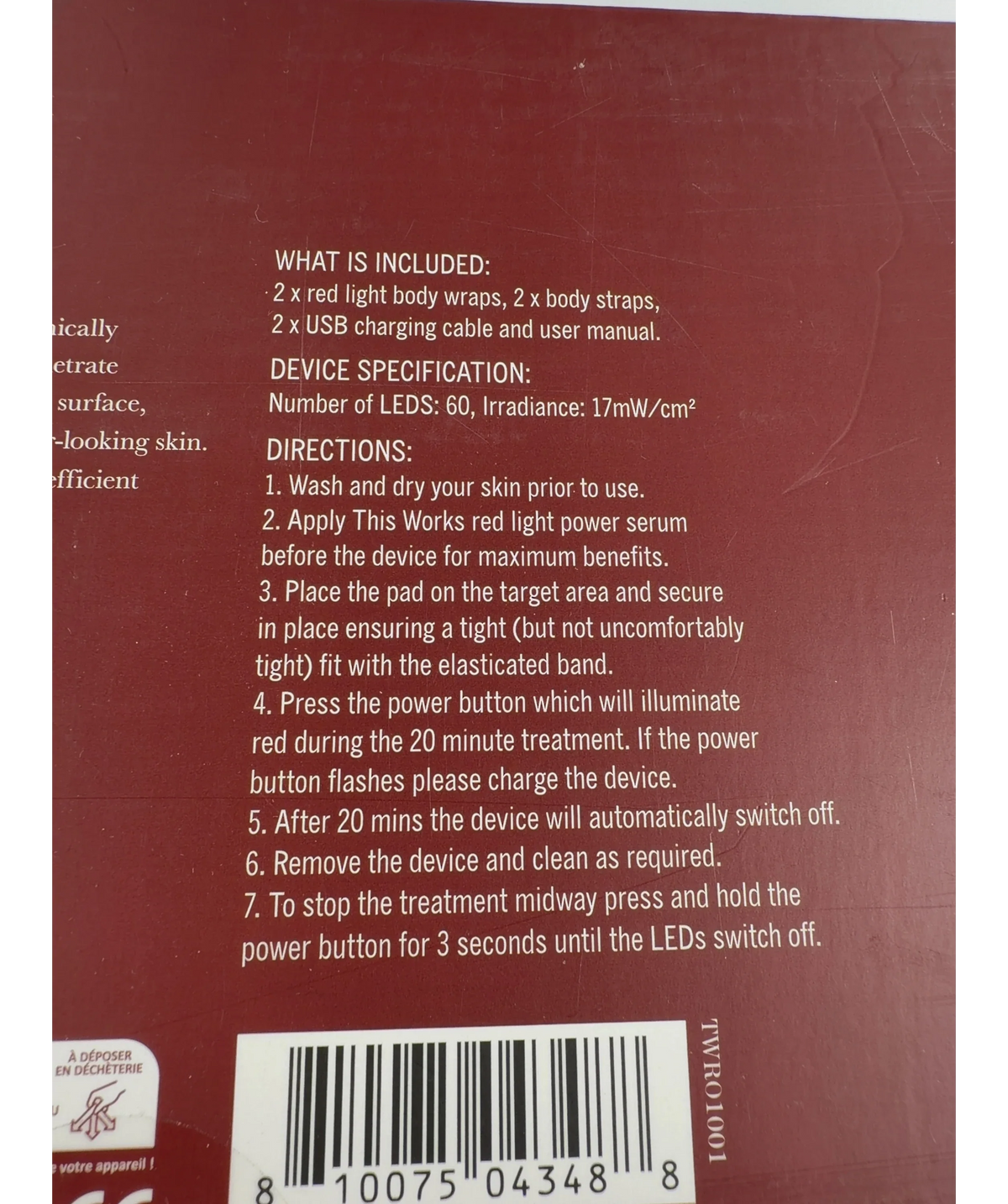 This Works Red Light Body Wrap Duo, size 1 — care label