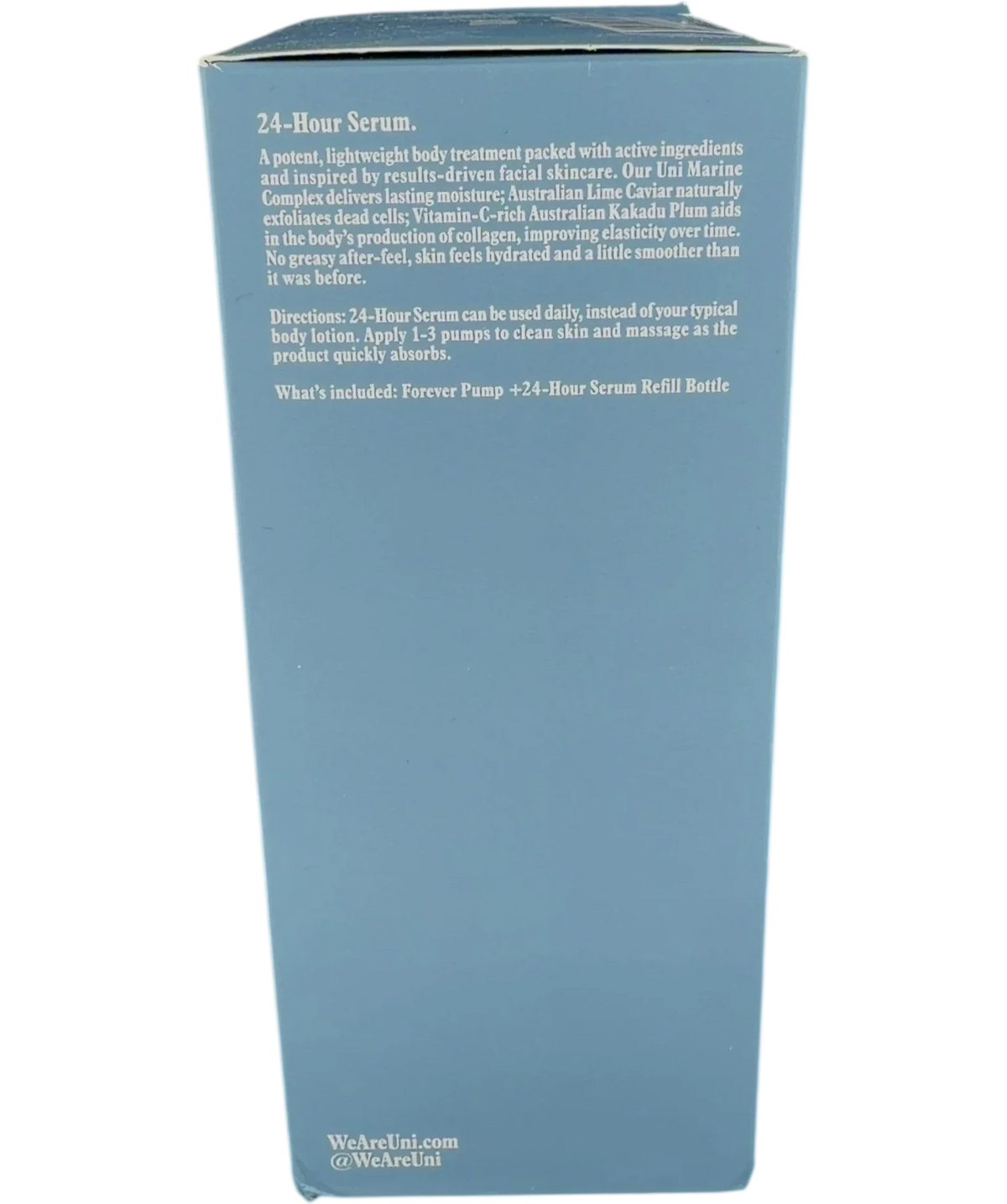 uni 24-Hour Body Serum, size 375ml — back
