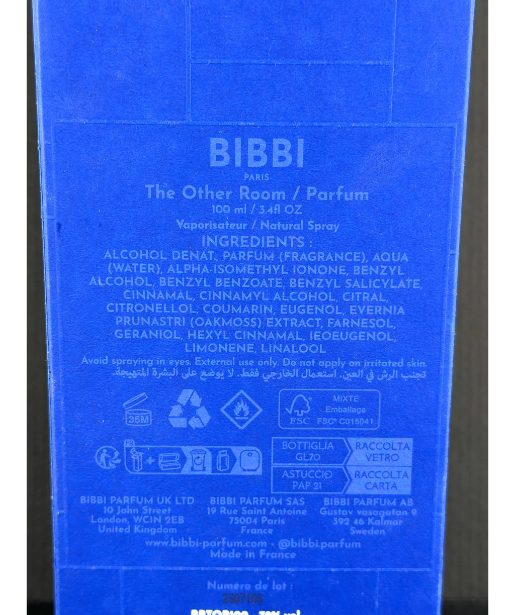BIBBI The Other Room, size 100ml — fabric detail