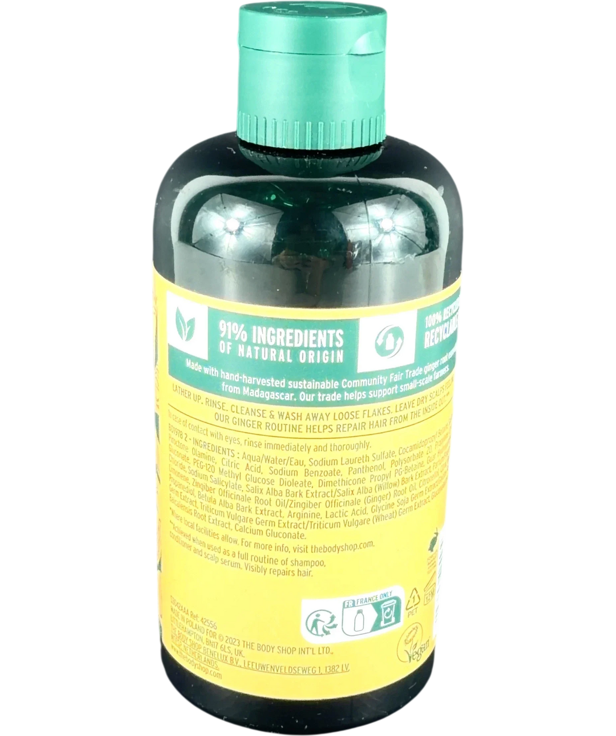 The Body Shop Ginger Anti-dandruff Shampoo, size 250ml — back