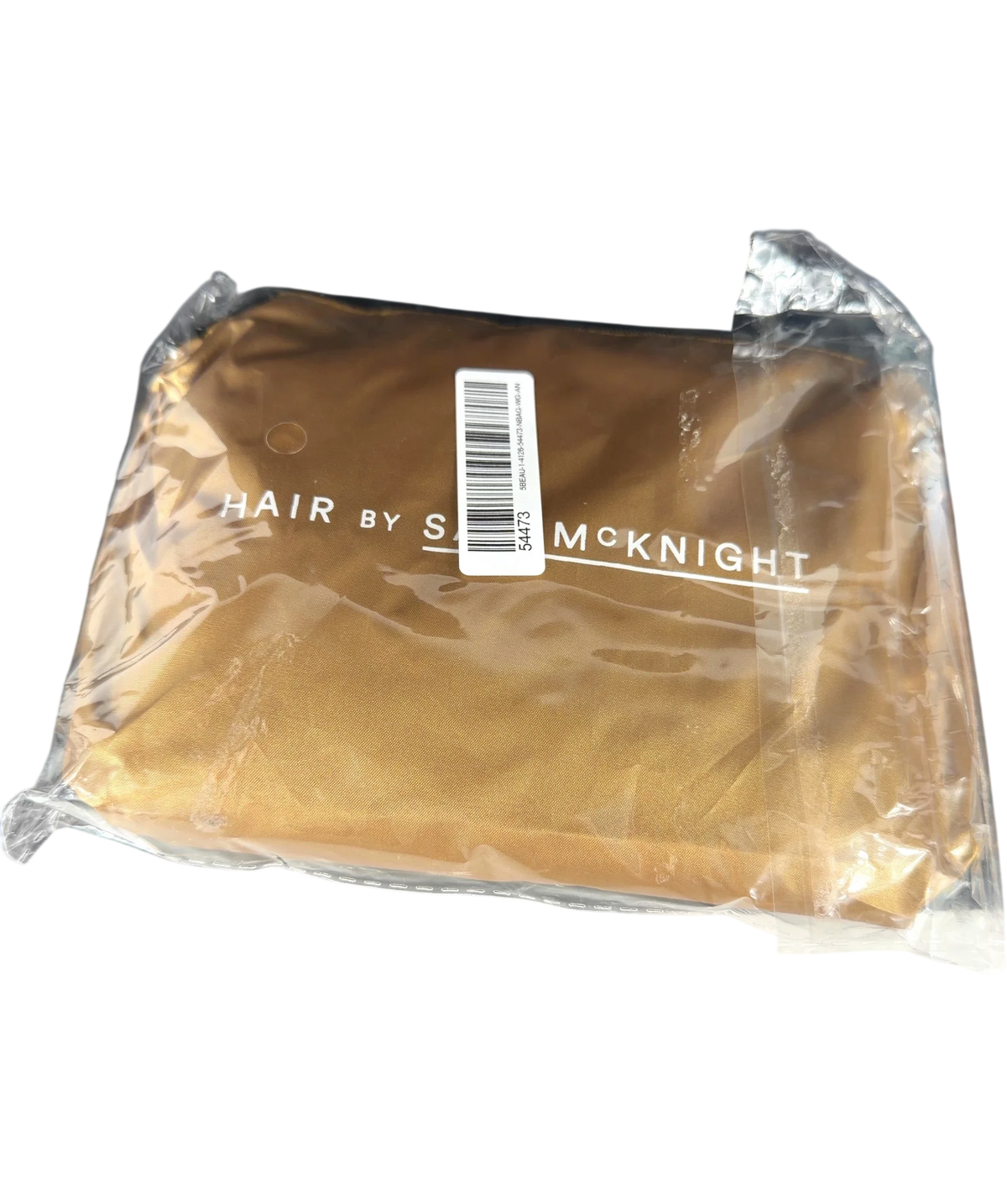 Hair By Sam Mcknight gold makeup bag or pouch — front