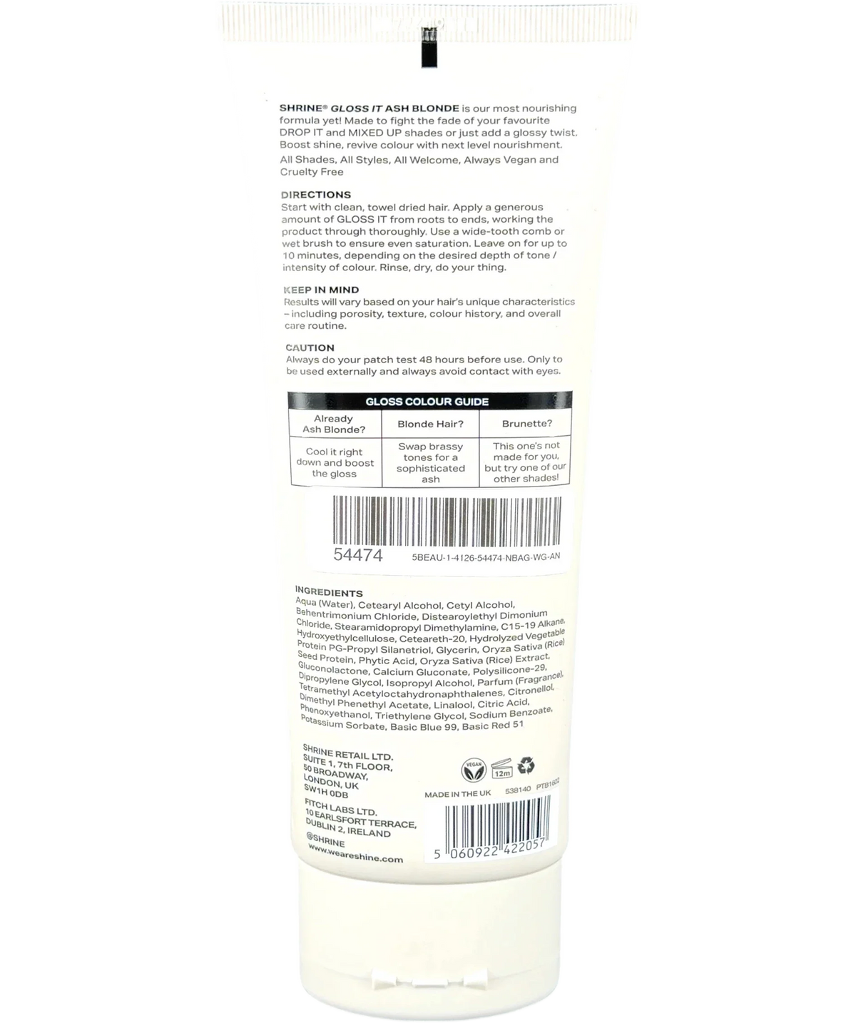 SHRINE ASH BLONDE GLOSS IT, size 200ml — back