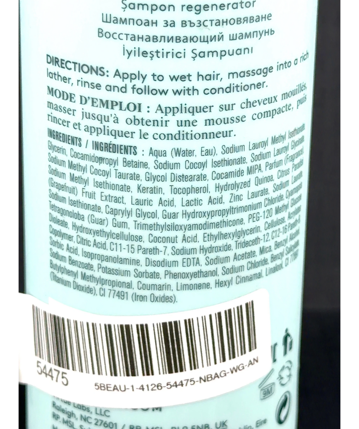 Virtue RECOVERY SHAMPOO, size 240ml — fabric detail