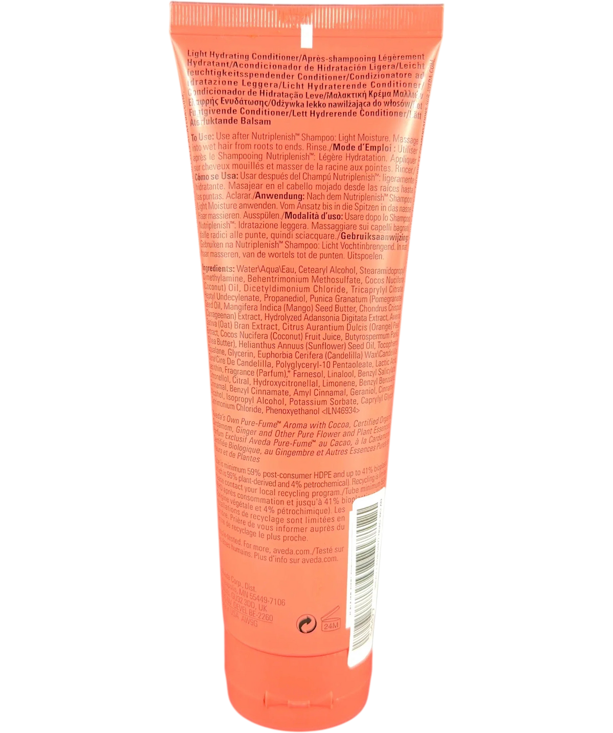 Aveda Nutriplenish Light Moisture Conditioner, size 250ml — back